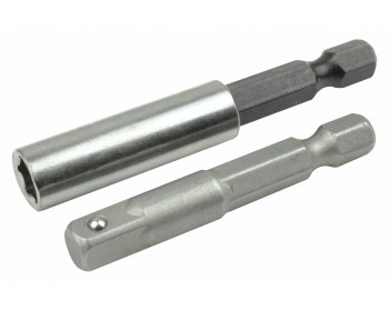 2pc 1/4in Drive Socket Adaptor & Bit Holder